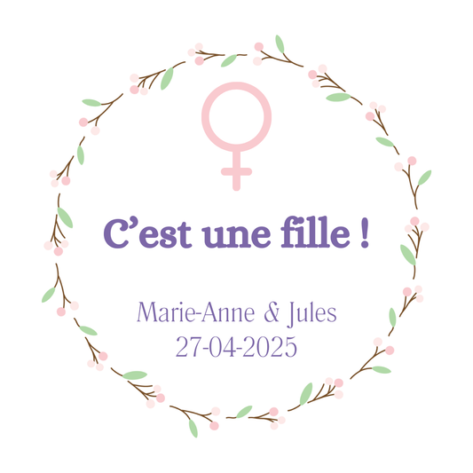 Bougie événement - Fille - Pot bouchon métallique