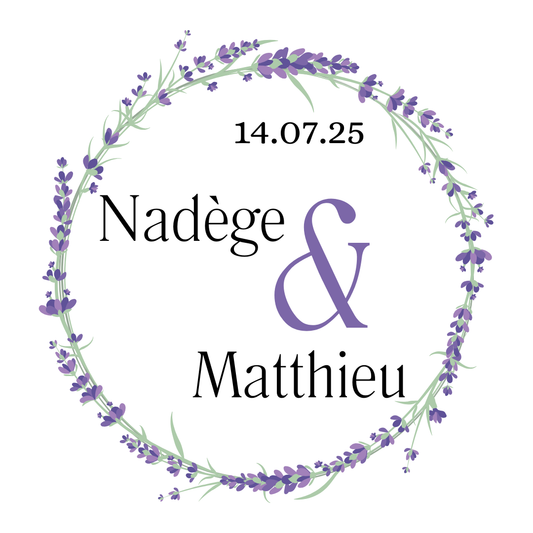 Bougie événement - Nadège & Matthieu - Pot bouchon liège